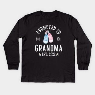 Promoted to Grandma Est. 2022 Kids Long Sleeve T-Shirt